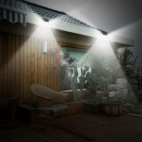 Lampe murale solaire extérieure pour jardin, 66 LED, étanche, à détection de présence. (1/5)