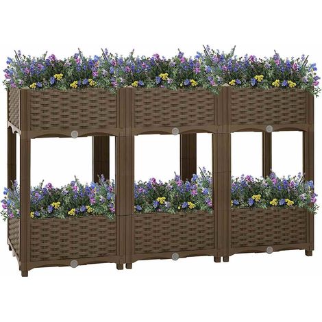 vidaXL Fioriera Rialzata 120x40x71 cm in Polipropilene