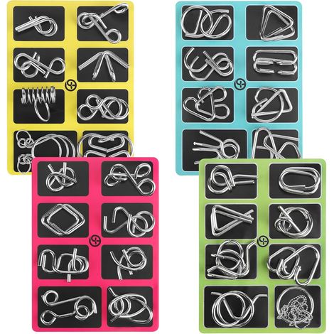 Rompecabezas metálico de 32 piezas, juguete de rompecabezas de metal para niños y adultos, perfecto para regalos de cumpleaños y Navidad.