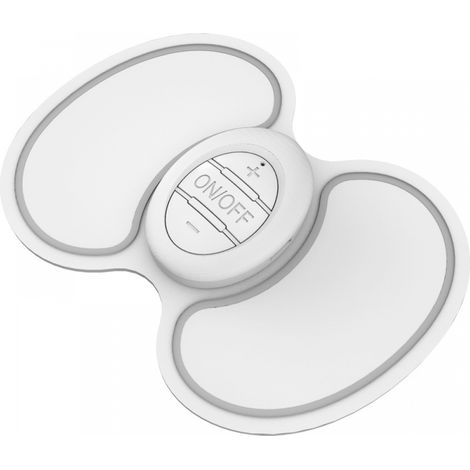 Masseur portable intelligent rechargeable, mini masseur, thérapie électromagnétique pour le cou et le dos avec 4 patchs, blanc (1/5)