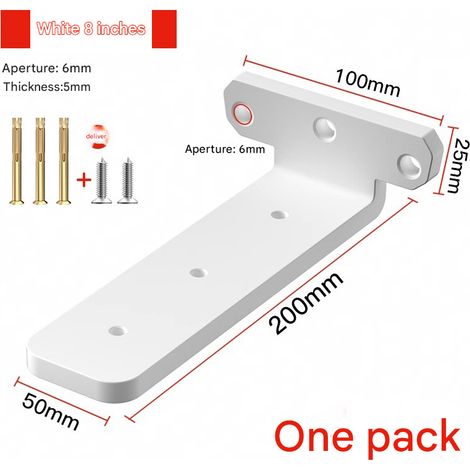 Staffa triangolare a parete, mensola a scomparsa, telaio portante, libreria sospesa a parete, spessore 5 mm, superficie di appoggio spessa 200 mm (1/5)
