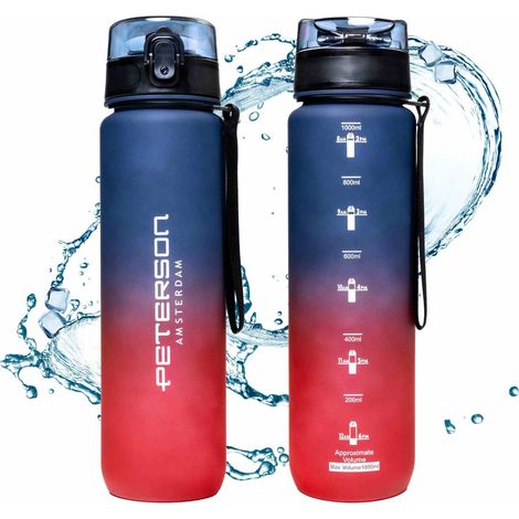 Botella de agua de 1 L PTN HY-003-1L-9560 Morado-Rojo (1/5)