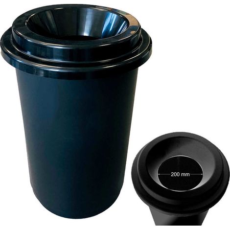 Poubelle donuts 50l noire sans contact - TAMPEL - Poubelles bureaux