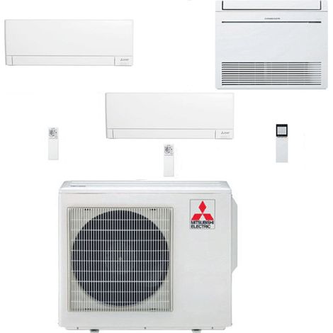 Klimaanlage Mitsubishi M-Serie Bodenmontierter MFZ-KT + Wandmontierter MSZ-AY Versuchs-Split-Wechselrichter 7000 + 9000 + 12000 BTU mit U.E. MXZ-3F54VF4 NEUE Klasse A+++/A++