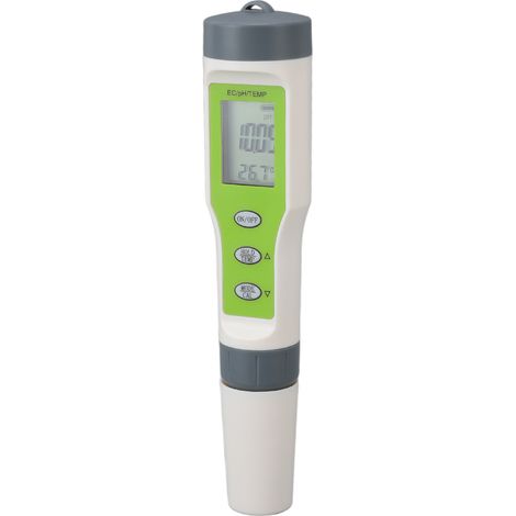 Stylo testeur de qualité de l'eau 3 en 1 (EC, température, pH) - Testeur d'eau EC numérique haute précision avec poudre de détection (1/5)