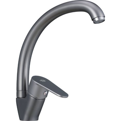 MISCELATORE MONOCOMANDO LAVELLO CANNA ALTA SERIE LIZZY- Nichel Nero Spazzolato- DH- pezzi 1