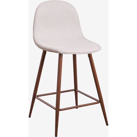Sgabello alto Glamm SKLUM   Beige Crema      Legno scuro   