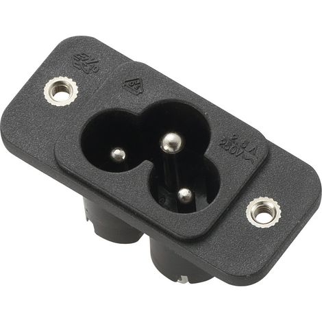 TRU COMPONENTS 1572263 Kaltgeräte-Steckverbinder Stecker, Einbau vertikal Gesamtpolzahl: 2 + PE 2.5