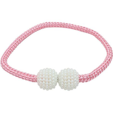 Embrasse de rideau Embrasse de rideau magnétique 2 pièces, porte-rideaux élégantes retenues de perle de perle Clips de rideau avec gris magnétique fortEmbrasse de rideau(rose) (1/5)