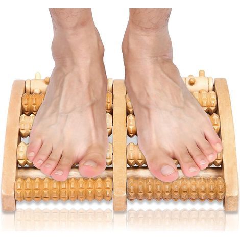 Rouleau de massage des pieds - 1, En bois stimule détend surface lisse - Soin (1/5)