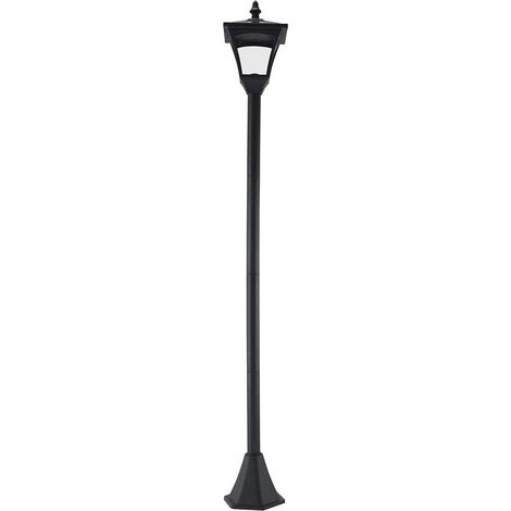 Lampe solaire d'extérieur noire 15 x 15 x 120 cm avec LED 10 lumens pour jardin et chemin (1/5)