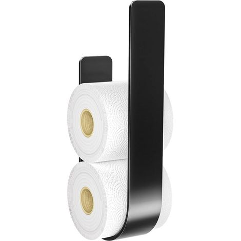 Rangement Papier Toilette, Porte Papier Toilette pour 3 Rouleaux de réserve, Métal Porte Rouleau Papier Toilette, Support Papier Toilette Mural, Noir, 30.511.45cm (1/5)