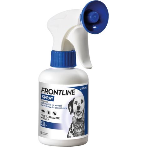 Spray Frontline contra pulgas y garrapatas para perros y gatos, 250 ml.