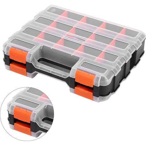 Boîte à outils et accessoires de quincaillerie portable double face en plastique, boîte de tri de composants électroniques, boîte à pièces, boîte de rangement G-322, 32278 cm (1/4)