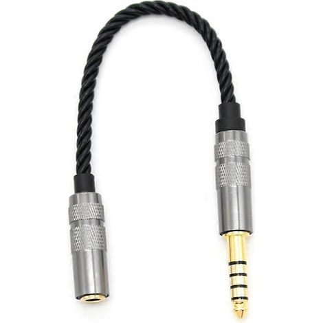 Câble adaptateur casque Hi-Fi 4,4 mm XLR 4 broches mâle vers femelle coudé (1/5)