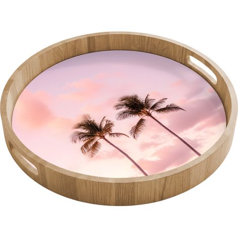 BANDEJA Palmeras - Morado - Nubes - Cielo 40x40 cm