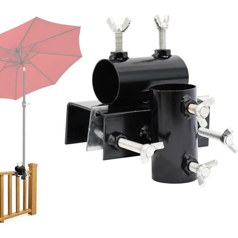 Supporto per ombrellone, morsetto per ombrellone, morsetto orizzontale per ombrellone per uso esterno, ringhiera del balcone, supporto universale per ombrellone, balcone (1/5)