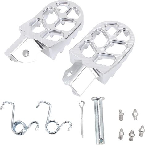 Pedane poggiapiedi per moto in lega di alluminio 7075, ad alta capacità di carico, compatibili con Surron Light Bee X Silver. (1/5)