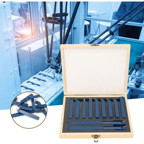 Set de 11 outils de tour carbure mini, outils de coupe pour tour à métaux, pièces de machine 10x10mm, kit de tournage soudé (1/5)