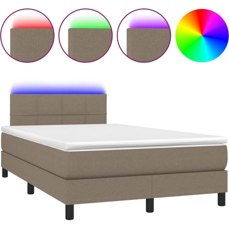 Maison Exclusive - Boxspringbett mit Matratze & LED Taupe 120x200 (1/5)