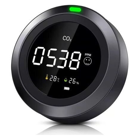 CO2 Detecteur,Moniteur de Qualité de L'air Intérieur 3 en 1 Détectant la Température et L'humidité du Dioxyde de Carbone,Detecteur CO2 NDIR