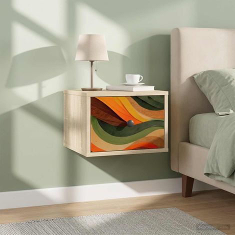 vidaXL Mesita de noche de pared BONN Roble Sonoma 36 x 33 x 25 cm (1/5)