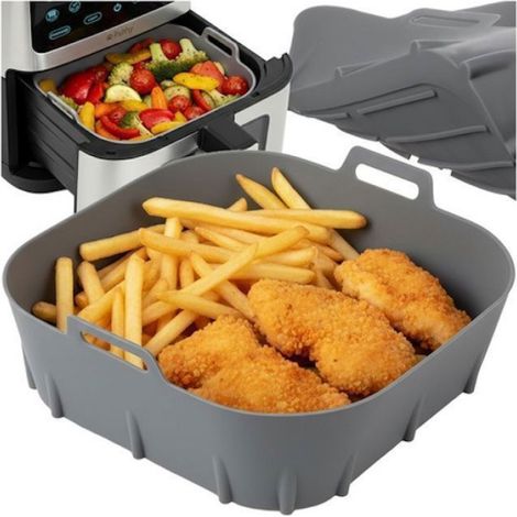 Moule Air Fryer - Silicone 20x20x6 cm - Universel pour Friteuse à Air - Lot de 2 Pièces (1/5)