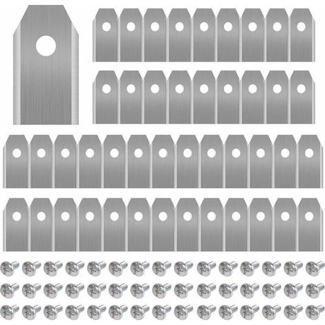 Lot de 45 lames en titane pour tondeuses robotisées Husqvarna et Gardena – 35 x 18 x 0,75 mm – 45 vis incluses – Coupe précise et durable (1/5)