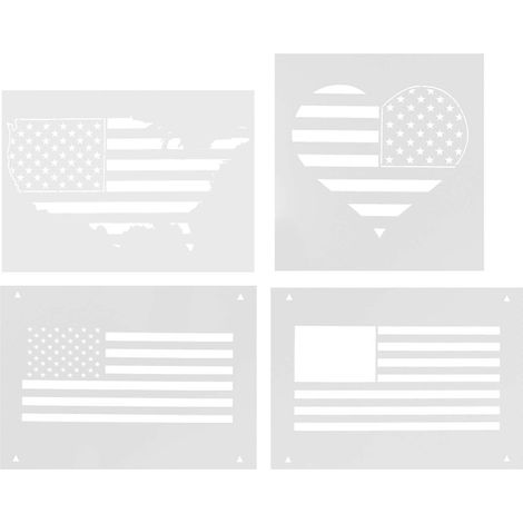 4 pochoirs décoratifs American Element Design pour la décoration murale, outil de peinture au pistolet (1/5)