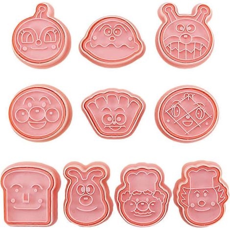 10 Pièces Emporte-Pièces et Tampons Anpanman pour Pâtisserie Créative (1/4)