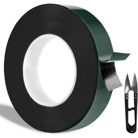 Ruban adhésif double face - AIMOONSA - 12 mm x 10 m - Noir - Extra fort - Résistant -30°C/120°C (1/5)