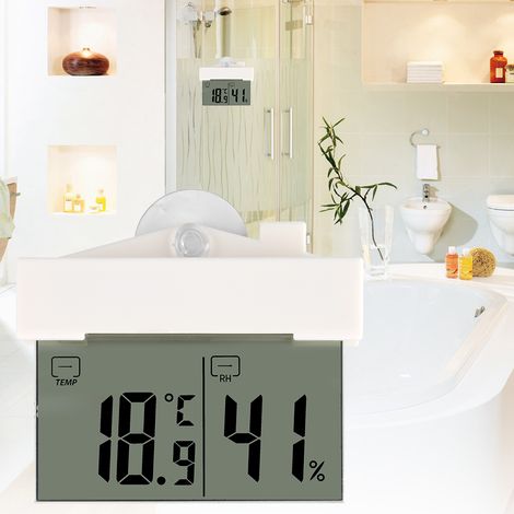 Thermomètre LCD numérique, hydromètre, station météo intérieure/extérieure à ventouse (1/5)