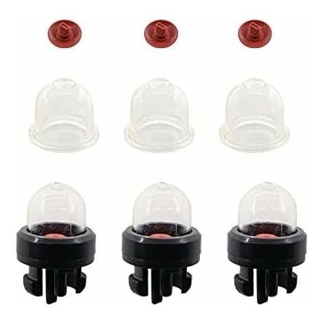 Set di 3 pompe di adescamento per motoseghe Stihl FS38, FS40, FS45, FS50, FS55, FS75, FS80, FS85, compatibili con i marchi Ryobi, McCulloch e Husqvarna.
