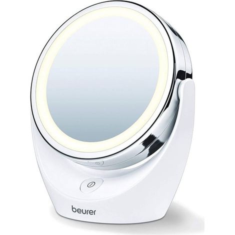 Beurer Specchio Cosmetico LED Ricaricabile BS47 con Base, Ripe Cherry