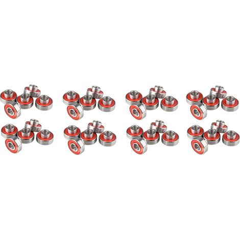 40 PièCes SéRies 608- Longboard Roulement IntéGré Roulement de Roue de Planche à roulettes Roulement de Patins à roulettes 8X22X12.6Mm, Rouge (1/4)