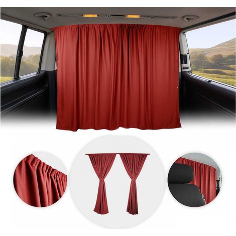 Rideaux De Séparation de Cabine pour Renault Trafic L2 Rouge Tissu (1/5)