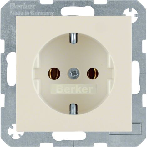 Berker/B.Kwadrat Schuko portalampada 16A IP20 crema lucido S.1 47438982