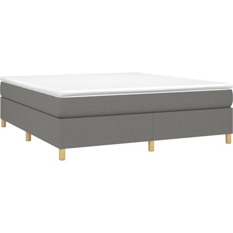 Boxspringbett mit Matratze Dunkelgrau 160x200 cm Stoff vidaXL (1/4)