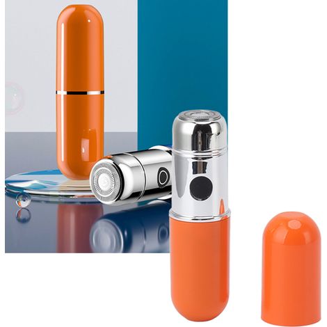 Mini-Elektrorasierer für Herren, tragbar, abwaschbar, wiederaufladbar über USB-C, wasserdicht (IP6), 30 Tage Standby-Zeit, ideal für Studentenwohnheime, Autos und Reisen. Orange. (1/5)