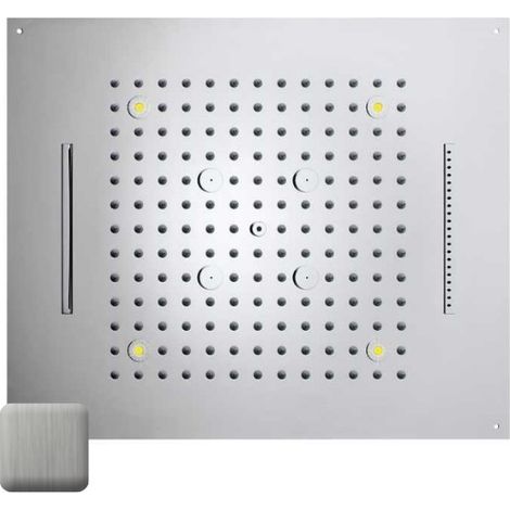 Plafond de douche 4 jets LED RGB chromothérapie acier brossé Dream - BOSSINI H389080075 (1/2)