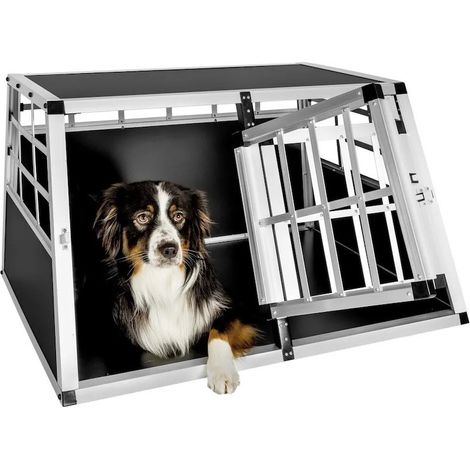 Cage double de transport solide en métal et bois Arrière droit pour chiens