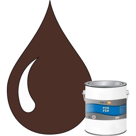 Peinture Fer Antirouille – Métal Extérieur Intérieur, Satinée, Protection Rouille - 1L - RAL 8016 - Brun acajou (1/4)