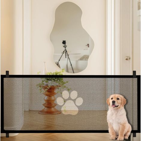 Barrière de Protection d'Escalier Portable pour Bébé et Chien - 180 x 78 cm - Sans Perçage - Pour Escaliers, Portes d'Animaux Domestiques, Couloir (1/5)