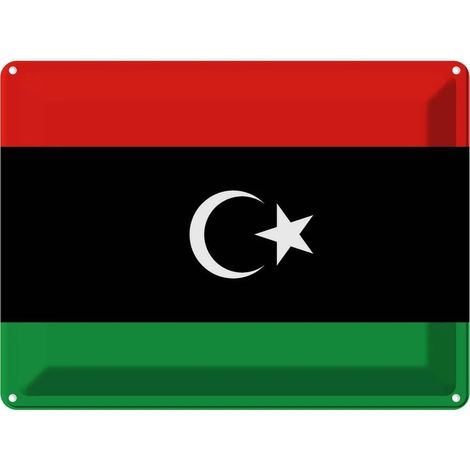 Plaque métallique 30x40 cm, blason du drapeau libyen (1/5)