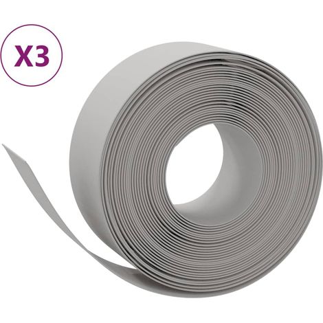 Bordures de jardin 3 pcs gris 10 m 20 cm polyéthylène