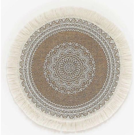 Set de table rond brodé/dentelle style nordique antidérapant, isolant thermique, tapis de décoration pour meubles, dessous de tasse à café