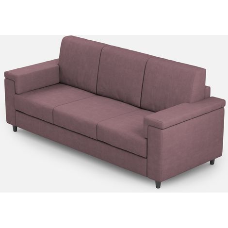 Letto singolo con rete imbottito 80x200 microfibra sabbia Adele