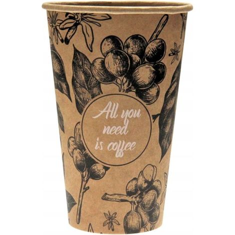 Bicchieri di carta Kram All You Need, marroni, 400 ml, 50 pezzi. (1/3)