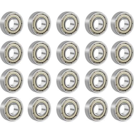 608 ZZ Roulement à Billes Métal Double Blindage Roulement Skate pour Roller, Skateboard, Longboard, Waveboard 8x22x7 mm 20Pcs
