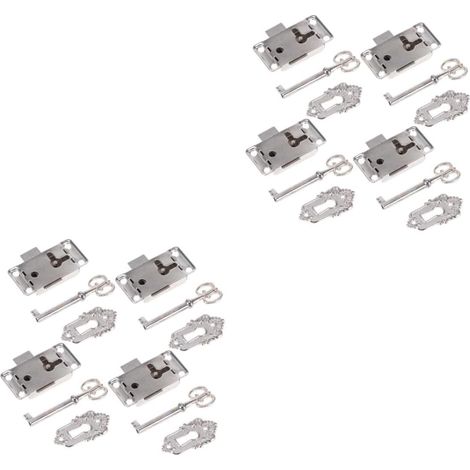 Ensemble de 8 verrous pour meubles KALLORY avec loquet à clé (1/5)